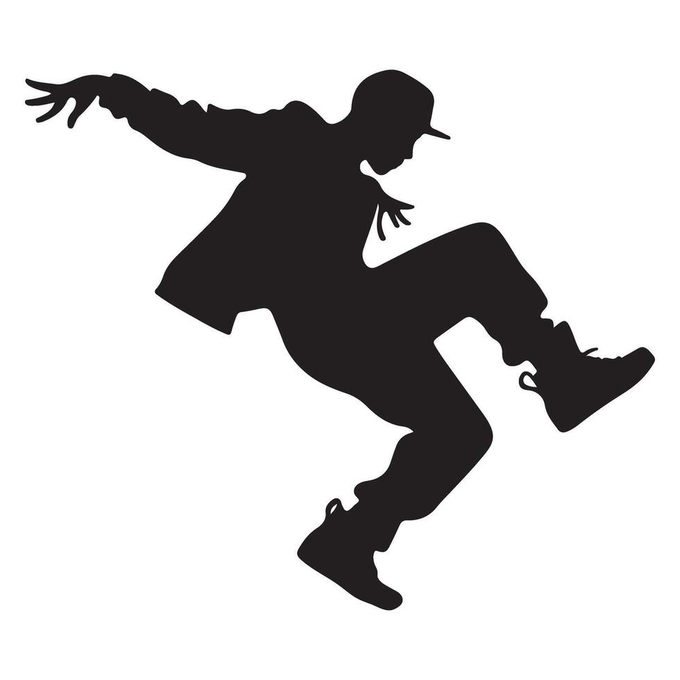 Hip Hop Dancer Silhouette Breakdancing Movement Style Street Dance vector
