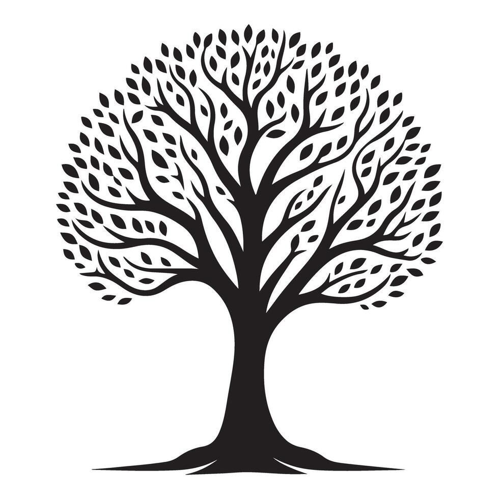 Tree Silhouette Illustration for Nature and Conservation vector