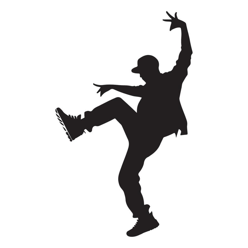 Dancing Silhouette Illustration Expressing Movement and Energy vector