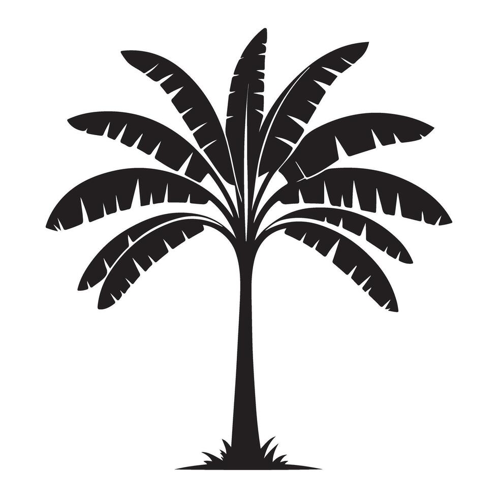 Banana Tree Illustration with Exotic Tropical Vibes Design Element vector