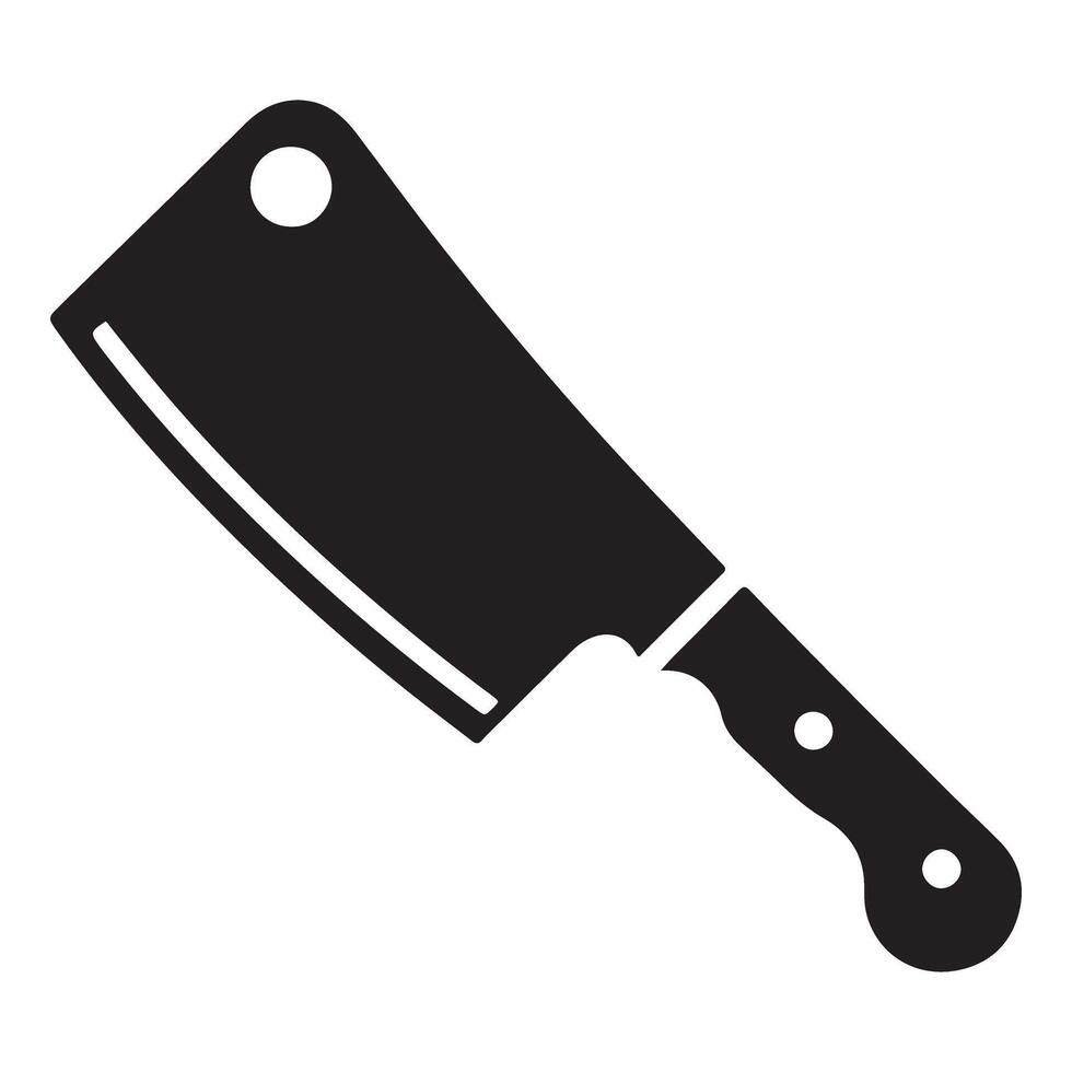 Silhouette Meat Cleaver Illustration for Culinary Design Projects vector