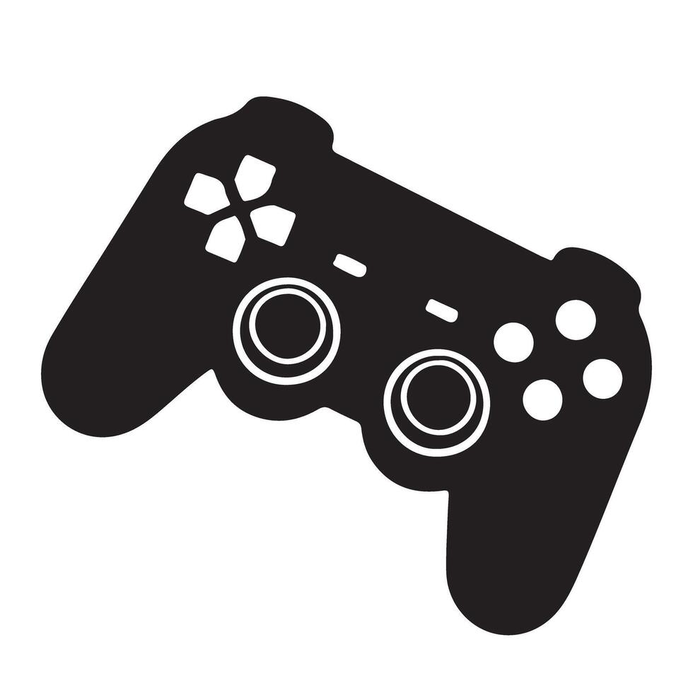 Black Game Controller Silhouette Design Gaming Illustration vector