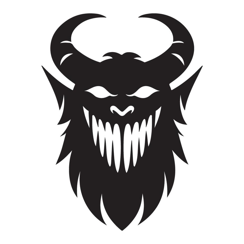 Terrifying Krampus Silhouette Illustration for Halloween and Dark Designs vector