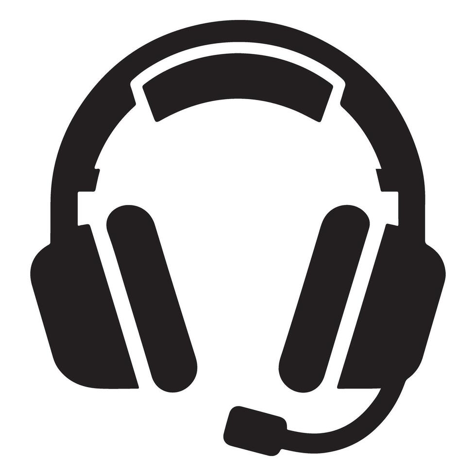 Headphones with Microphone Symbolizing Communication and Audio Equipment vector