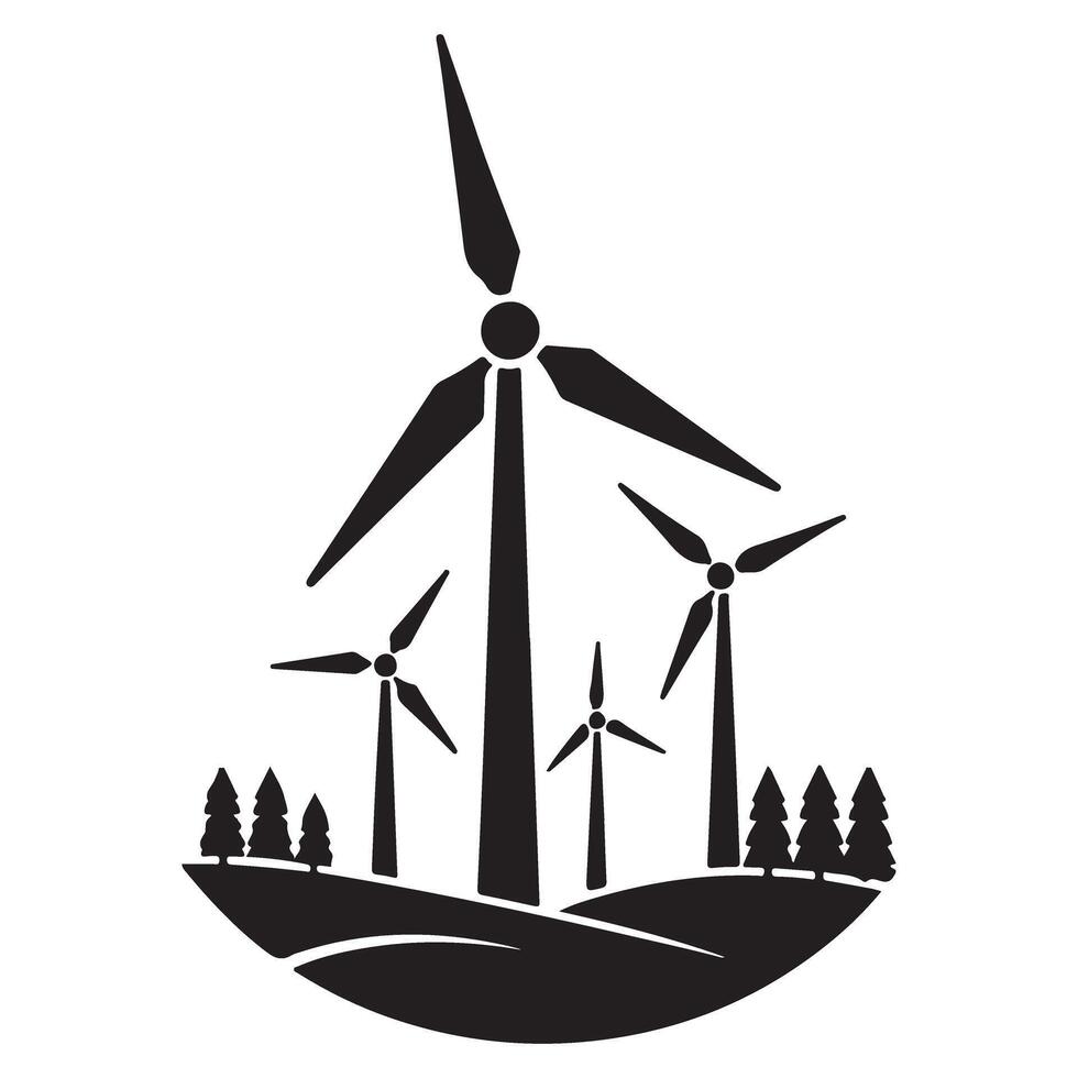 Harnessing the Power of Wind Energy A Sustainable Future Illustration vector