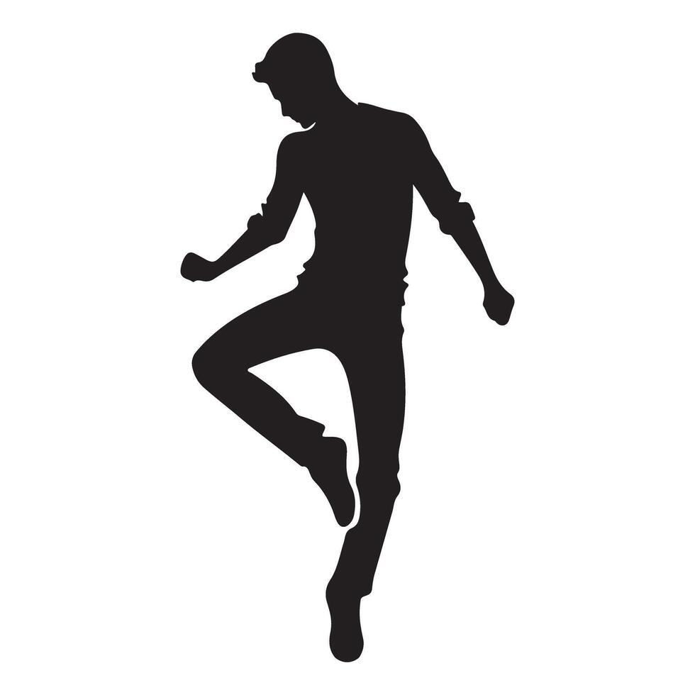 Cool Silhouette Man Dance Illustration Performing Design Art vector