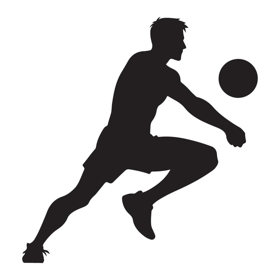 Dynamic Soccer Player Silhouette Illustration Mid Action vector