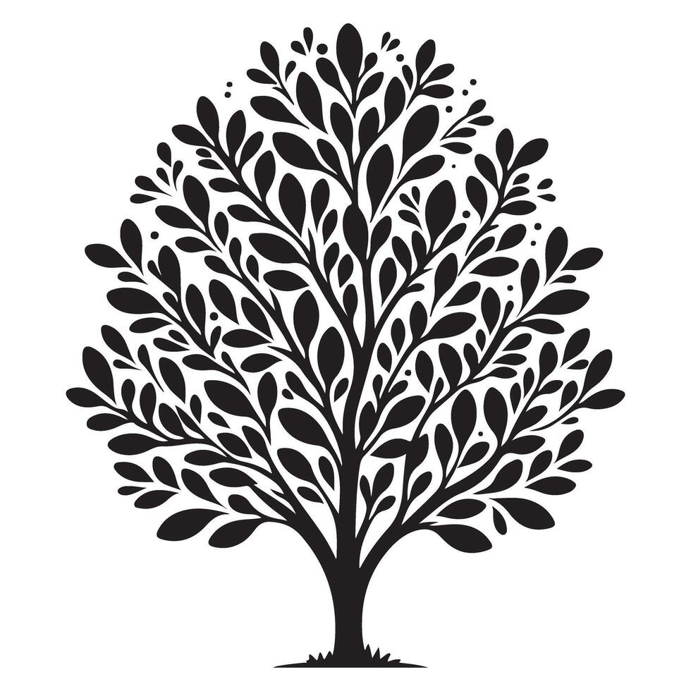 Ornate Tree Silhouette Illustration for Elegant and Nature Related Projects vector