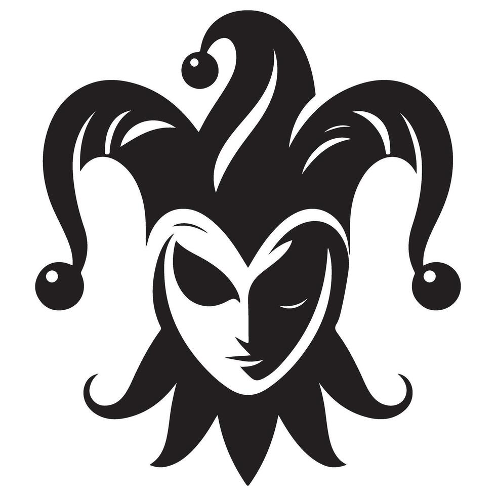 Jester Silhouette Art Graphic for Carnival or Party vector