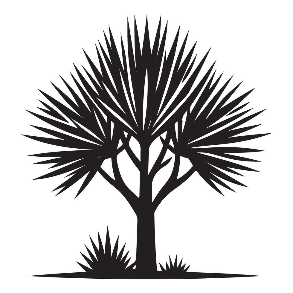 Stylized Palm Tree Silhouette for Tropical Design and Illustration vector