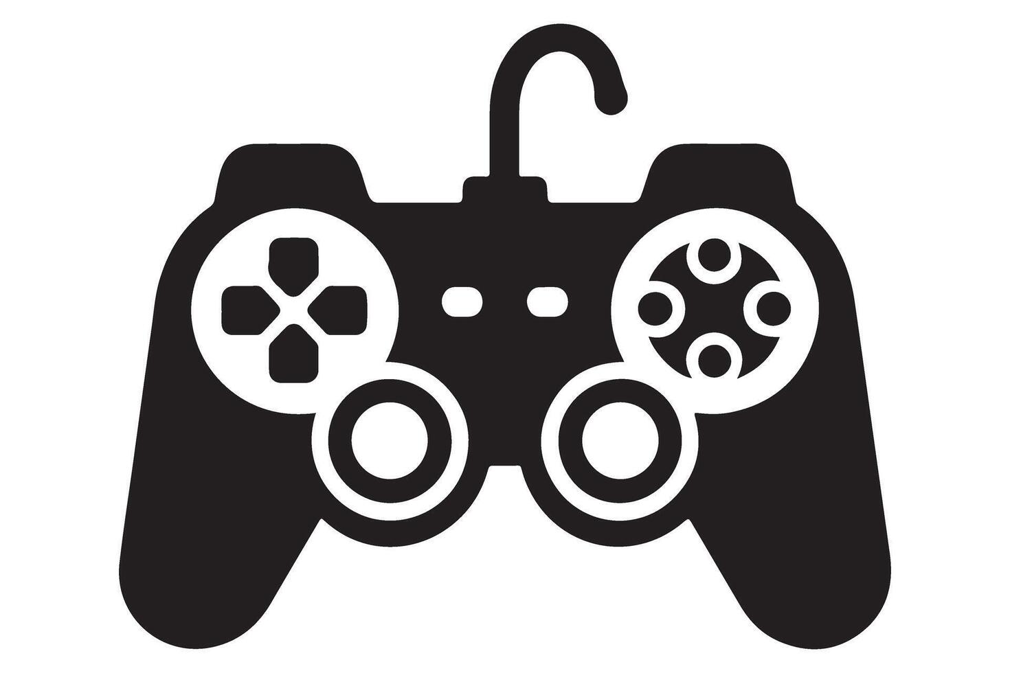 Retro Game Controller Silhouette Graphic for Gamers vector