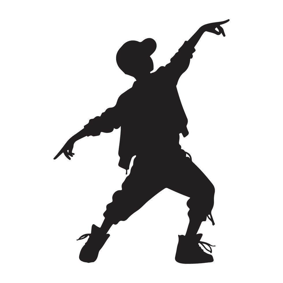 Dynamic Dancing Boy Silhouette Illustration Full of Energy vector