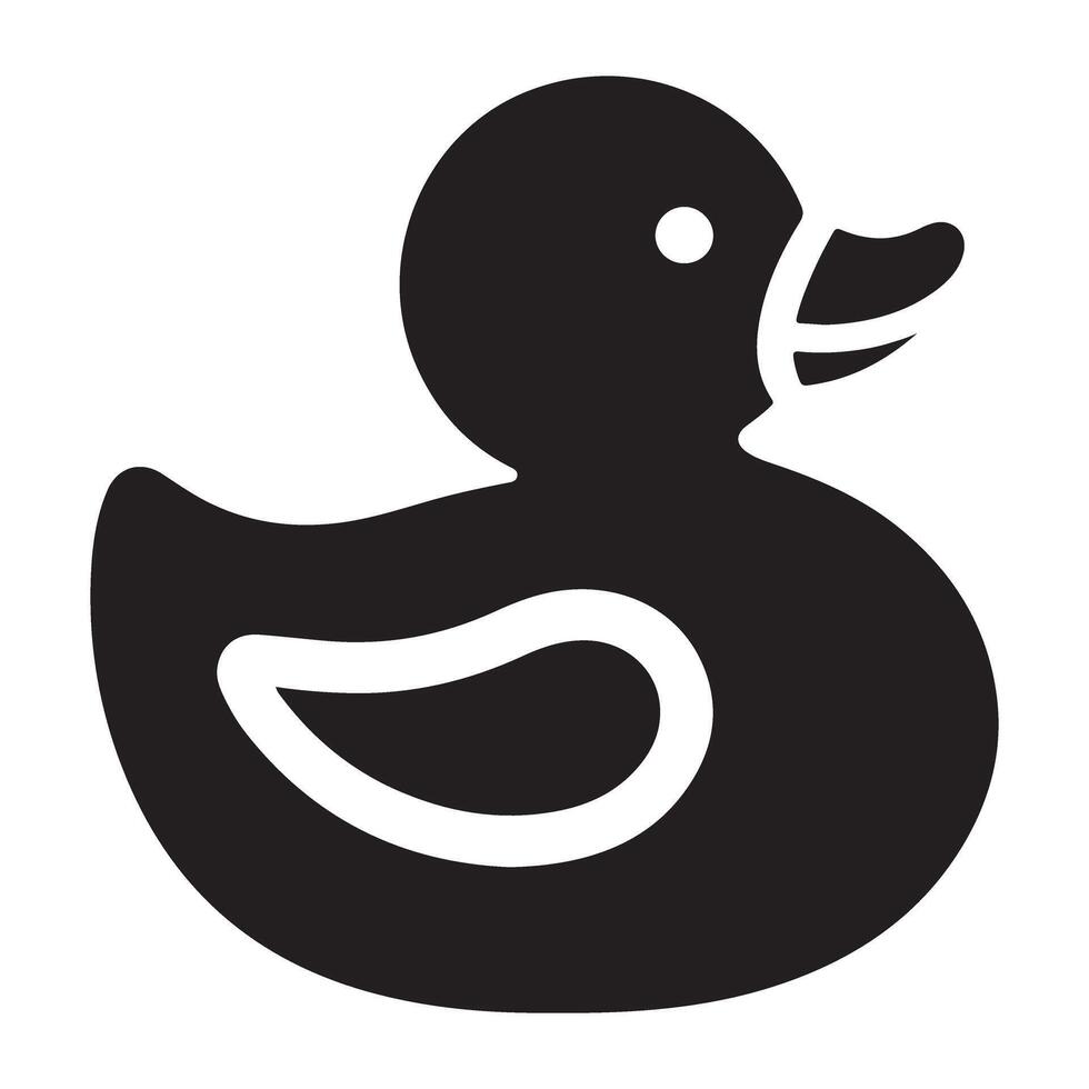 Rubber Duck Silhouette Illustration Icon for Bath and Playtime vector