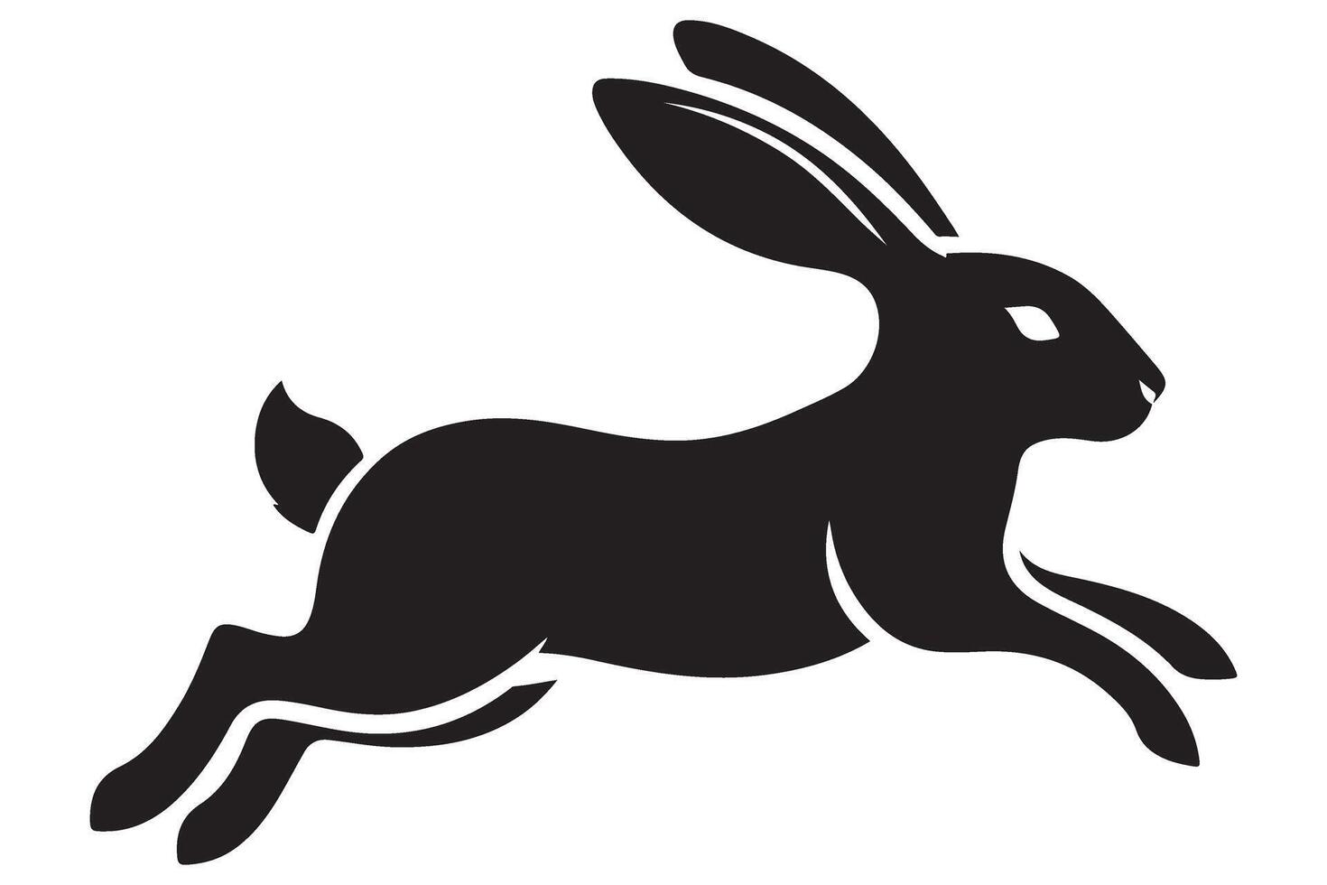 Rabbit Silhouette Illustration of Leaping Hare art vector
