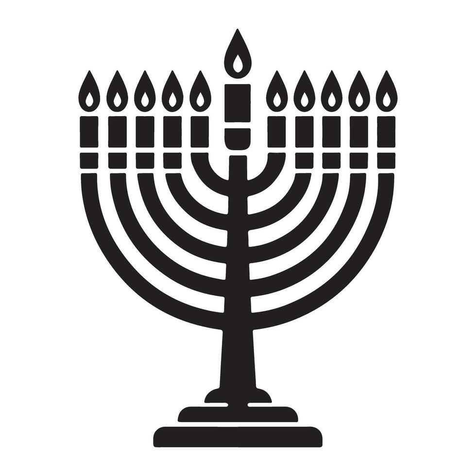 Hanukkah menorah celebration for Jewish tradition illustration and decoration vector