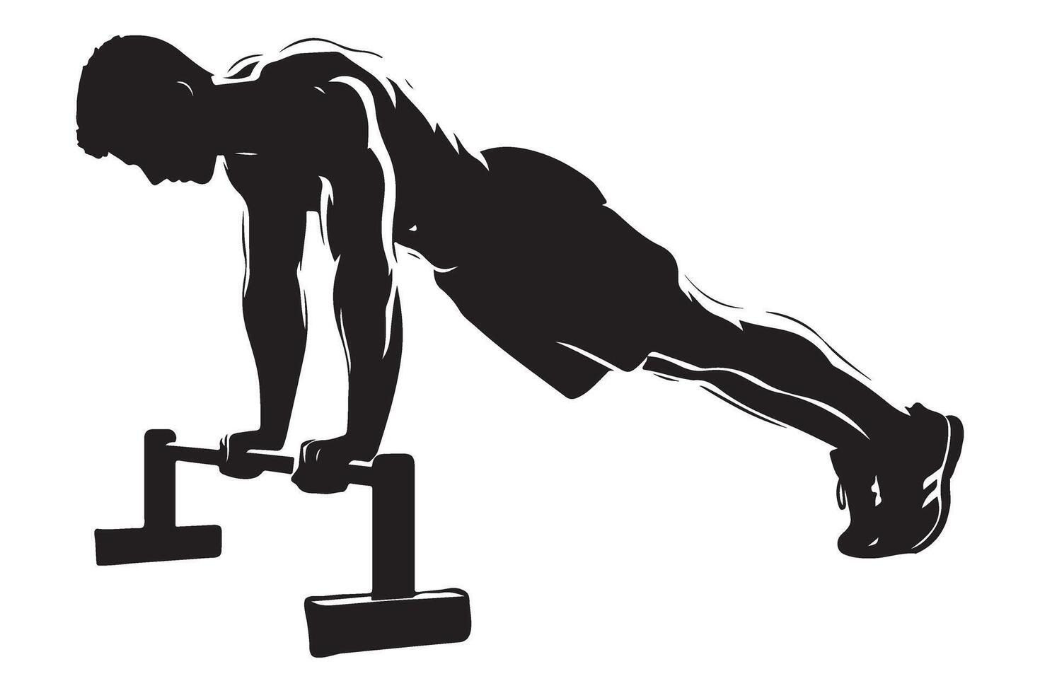 Parallette push up workout with elevated training and strength vector