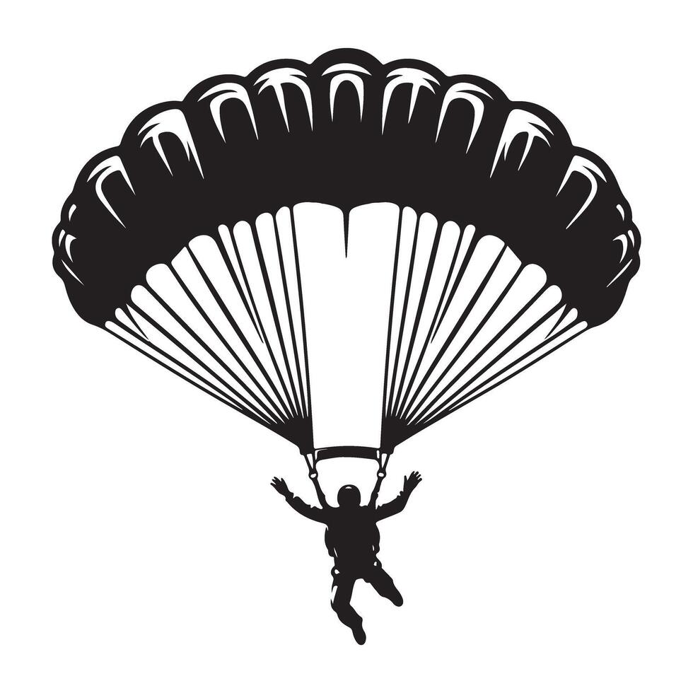 Skydiver Silhouette Illustration for Extreme Sports Artwork Creation vector
