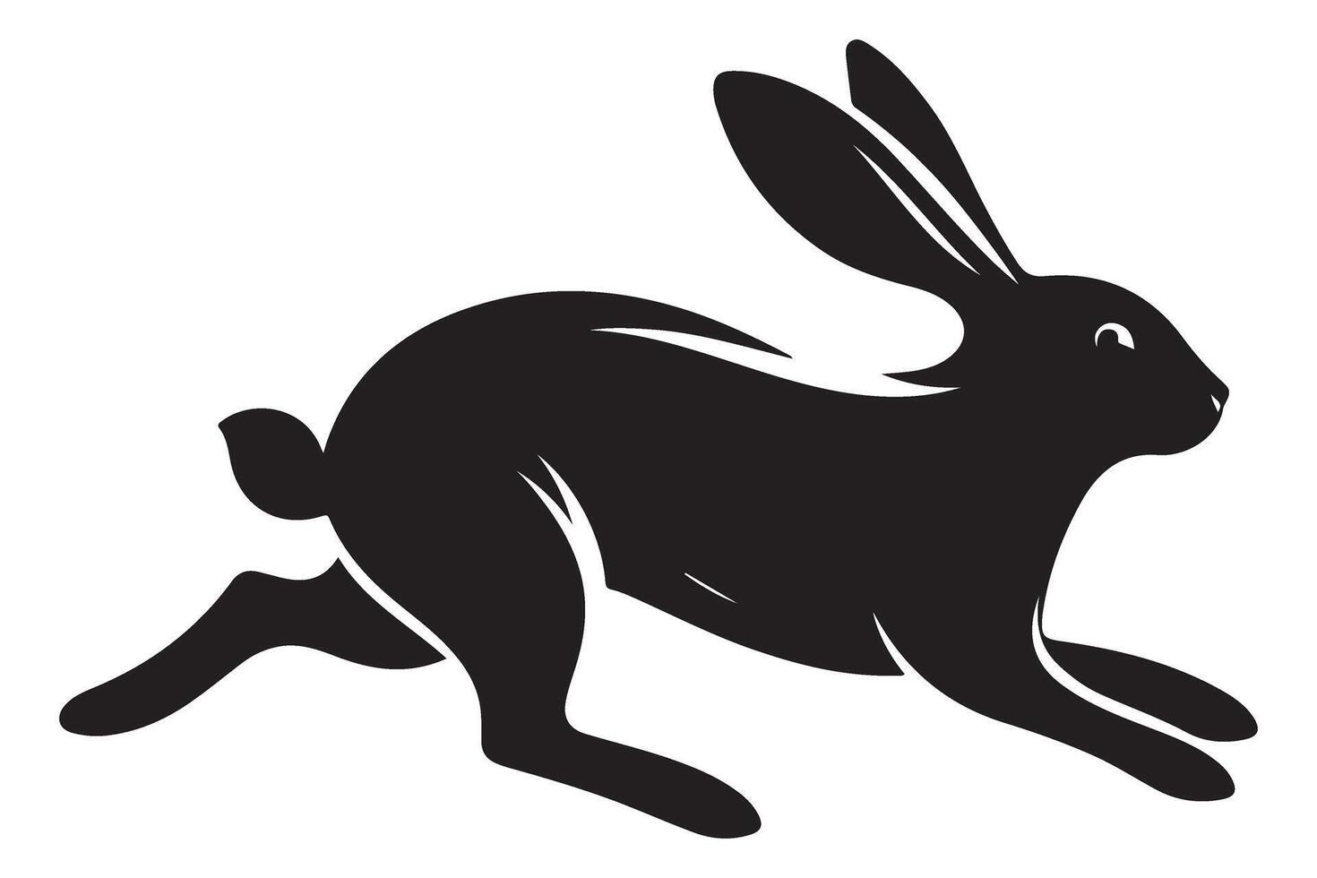 Running rabbit silhouette illustration for speed and agility designs vector