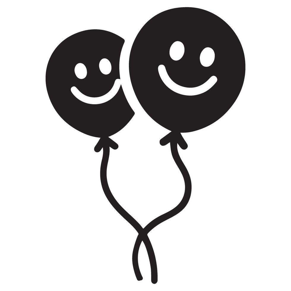 Smiling Balloons Silhouette Illustration Design for Celebratory Events vector