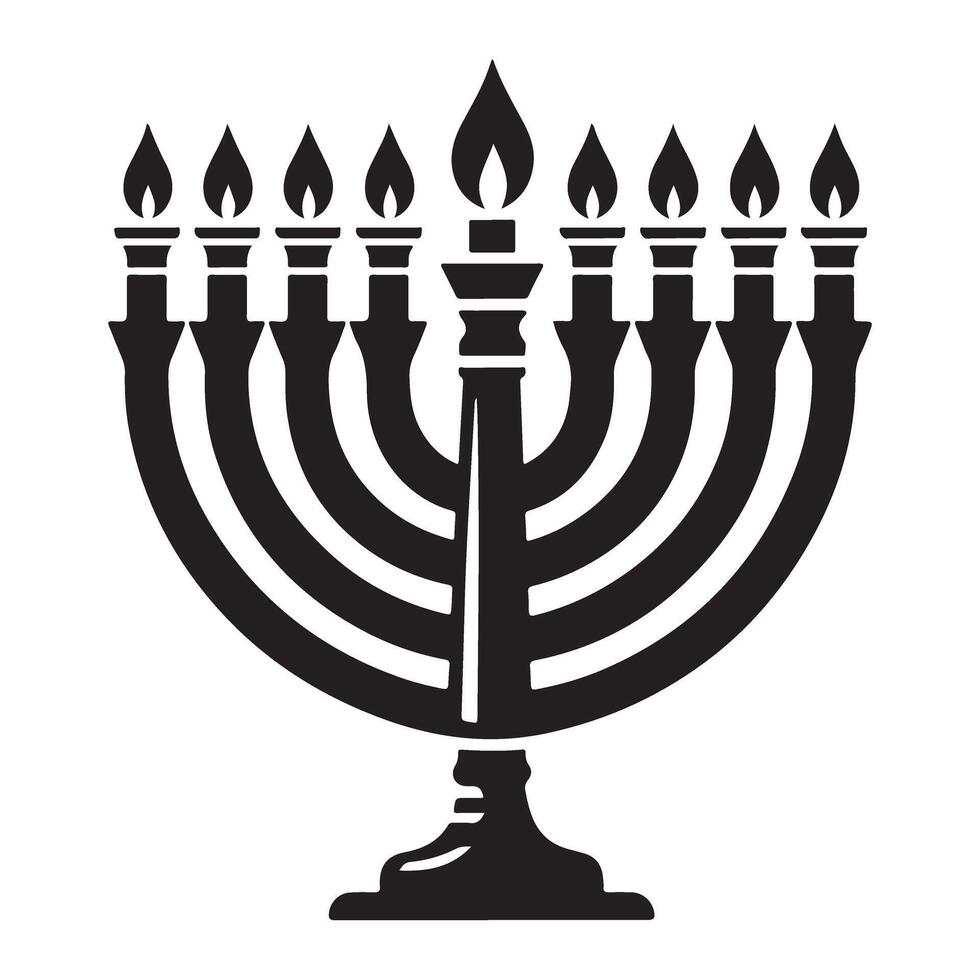 Menorah Silhouette Illustration for Hanukkah Celebration Designs vector