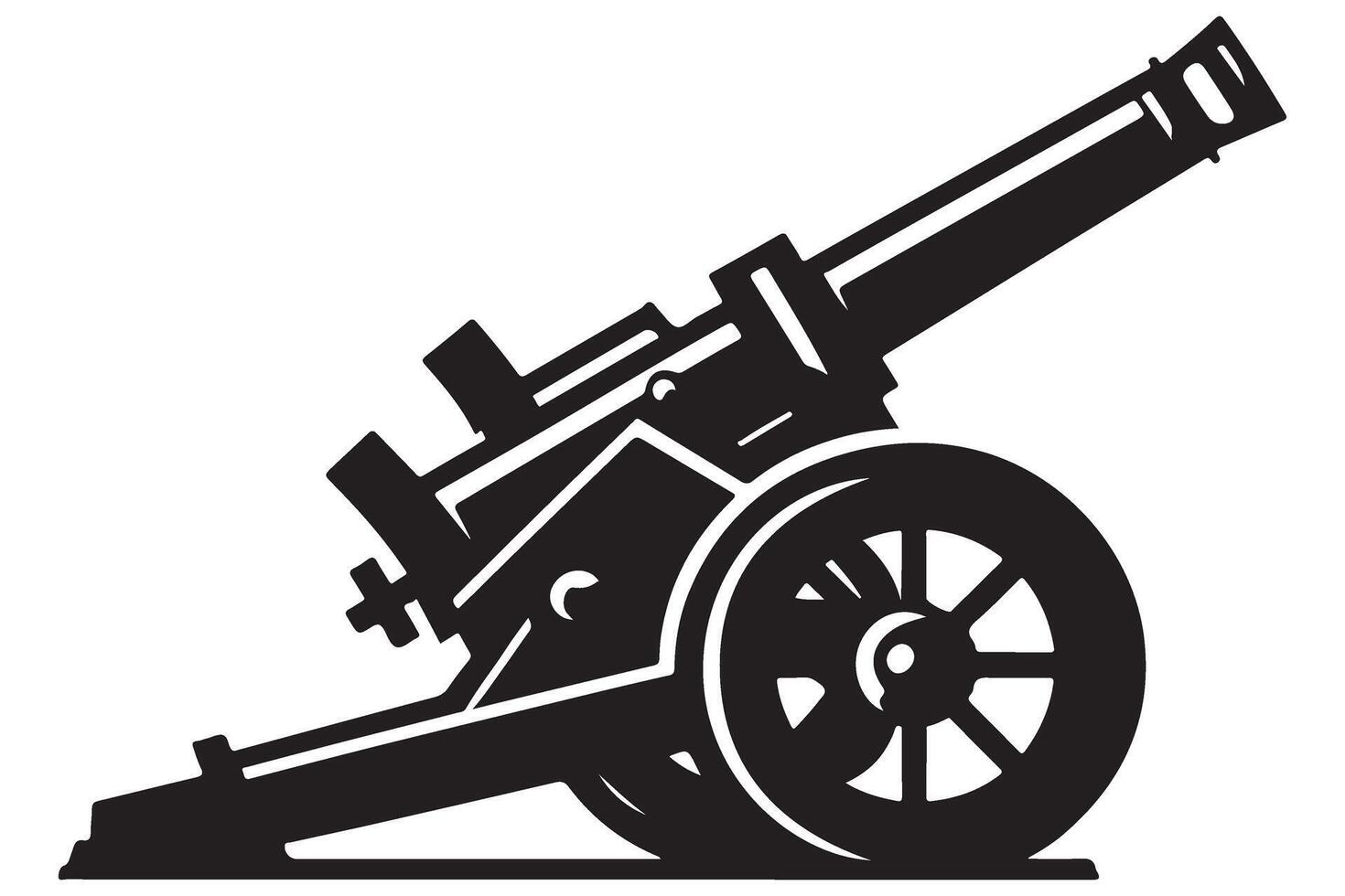 Cannon Silhouette Illustration for History Military and Artillery Themes vector