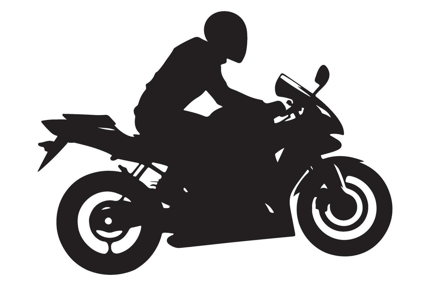 Motorcycle Rider Silhouette on Sport Bike for Speed and Adventure vector