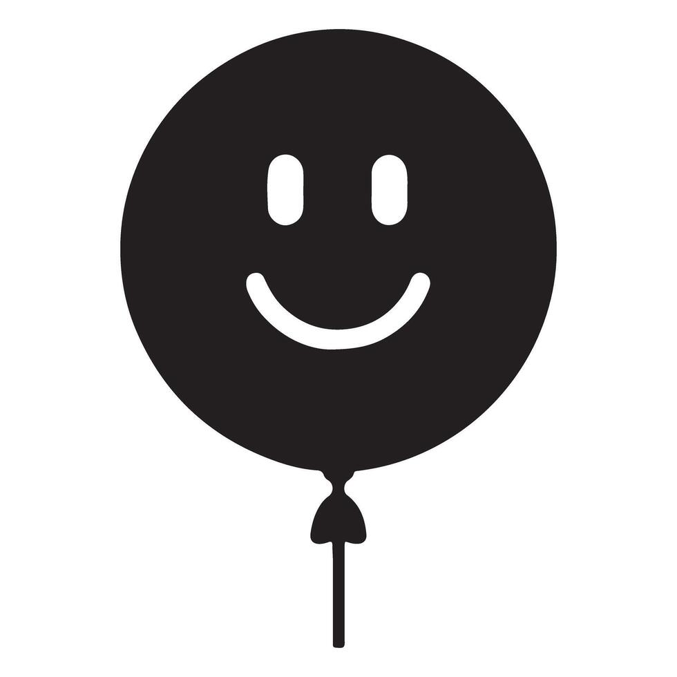 Happy Smiley Face Balloon Silhouette Joyful Celebration vector