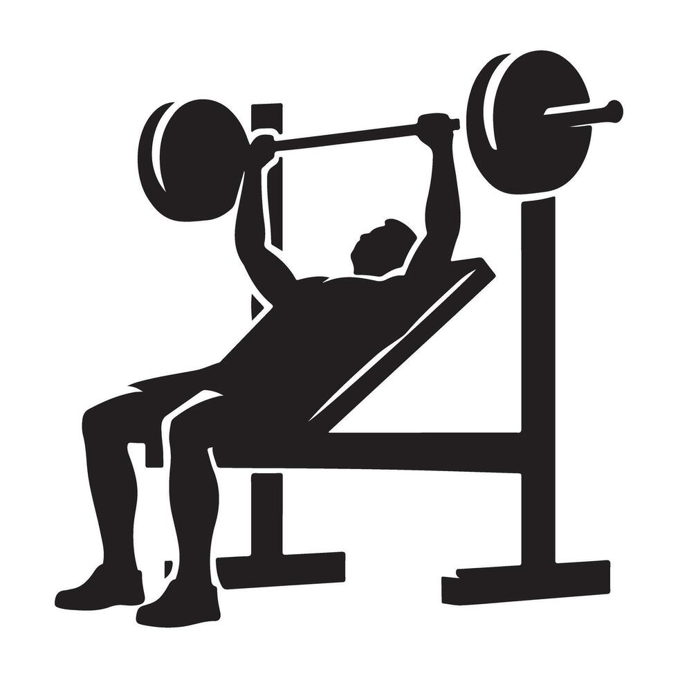 Bench Press Workout Illustration for Fitness Content vector