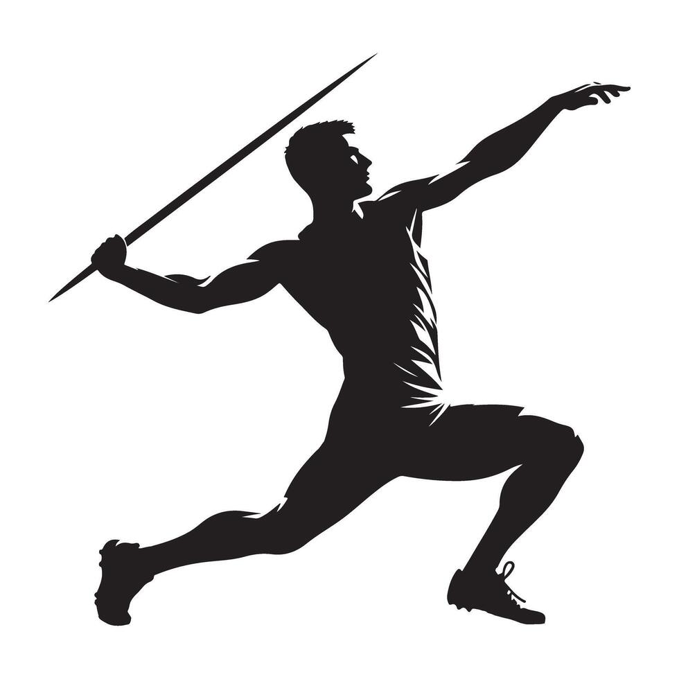 Javelin Throw Silhouette Illustration for Sports and Athletics vector