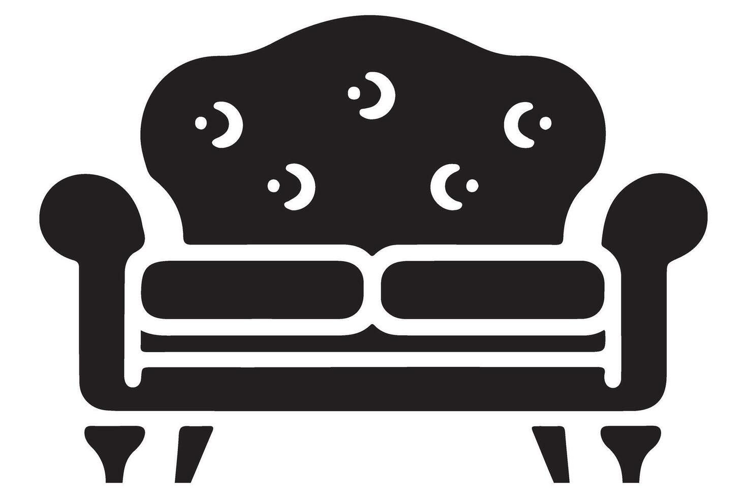 Elegant sofa silhouette design for furniture and interior decor vector