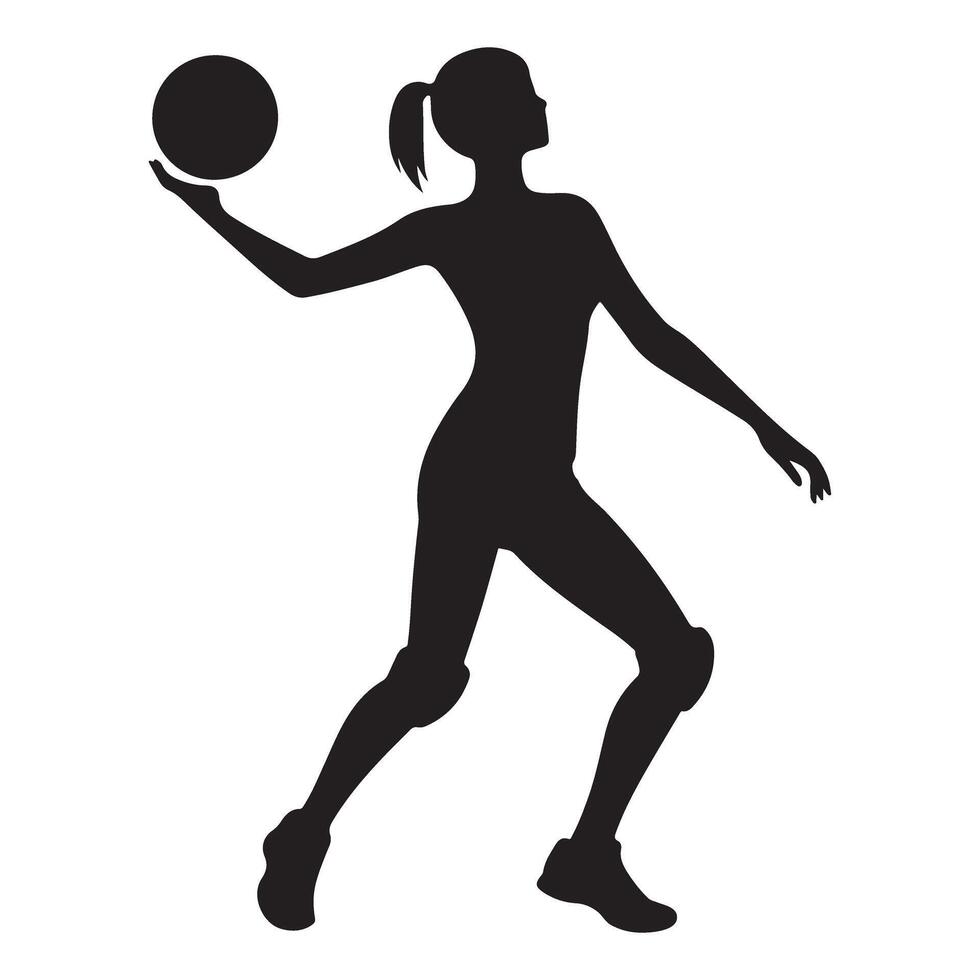 Volleyball Player Silhouette Action Illustration Graphics vector