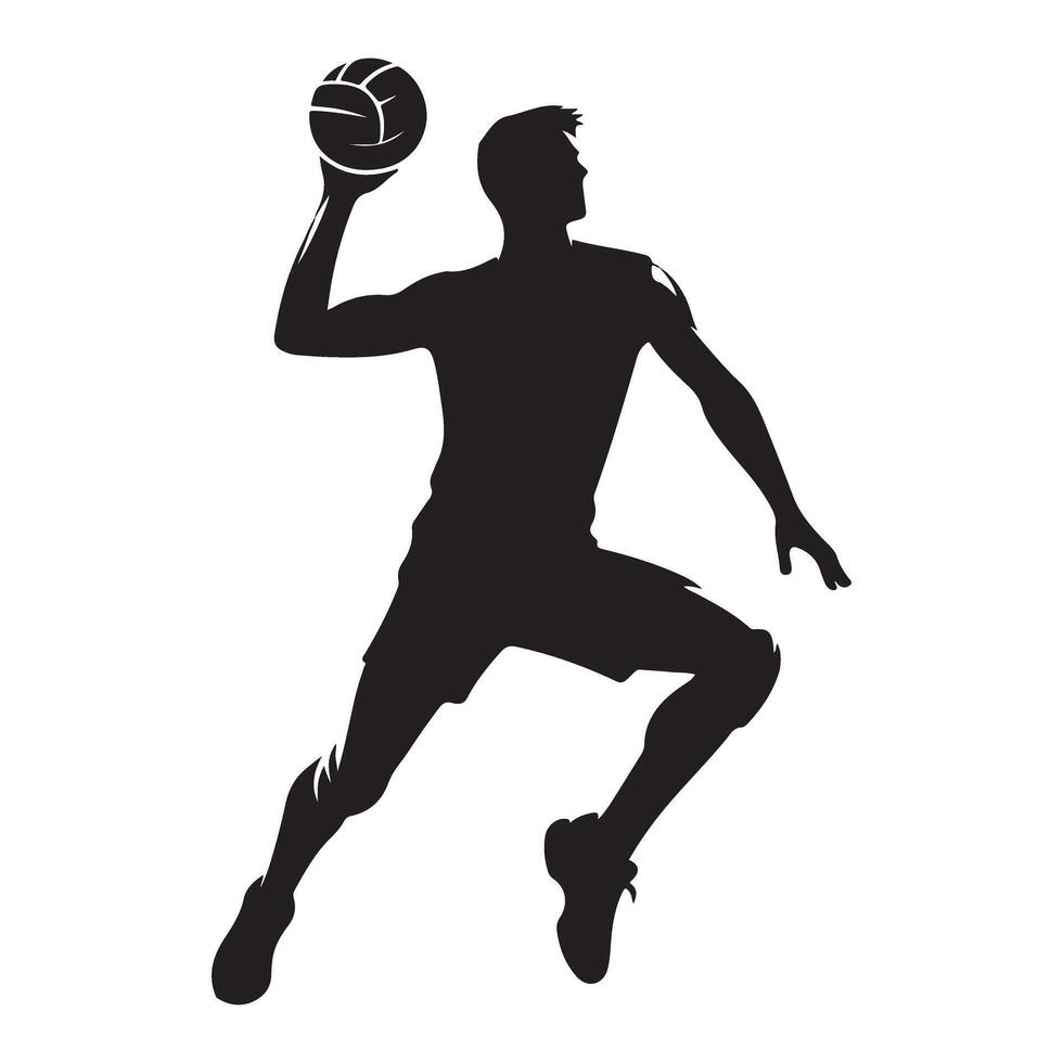 Volleyball Player Action Silhouette Illustration for Sport Lovers vector
