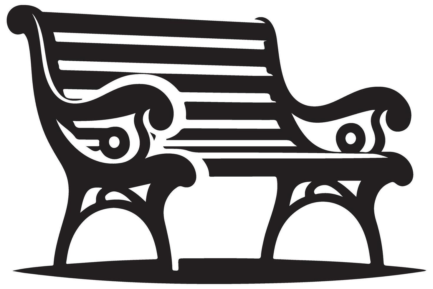 Park Bench Silhouette Illustration Seating Design Outdoors vector