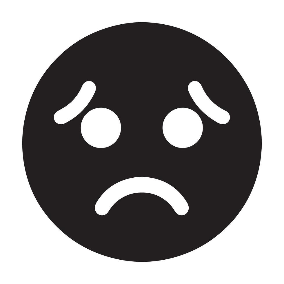 Sad Emoji Face Silhouette Depicting Negative Emotions vector