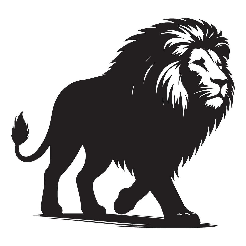 Majestic lion silhouette art a symbol of strength and courage vector