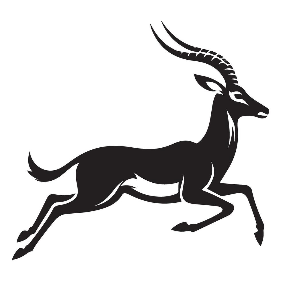 Majestic Silhouette of Impala Leaping Illustration for Your Project vector