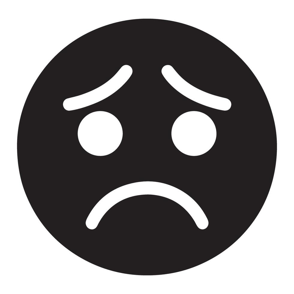 Sad Emoji Icon Expressing Feelings of Disappointment and Concern vector