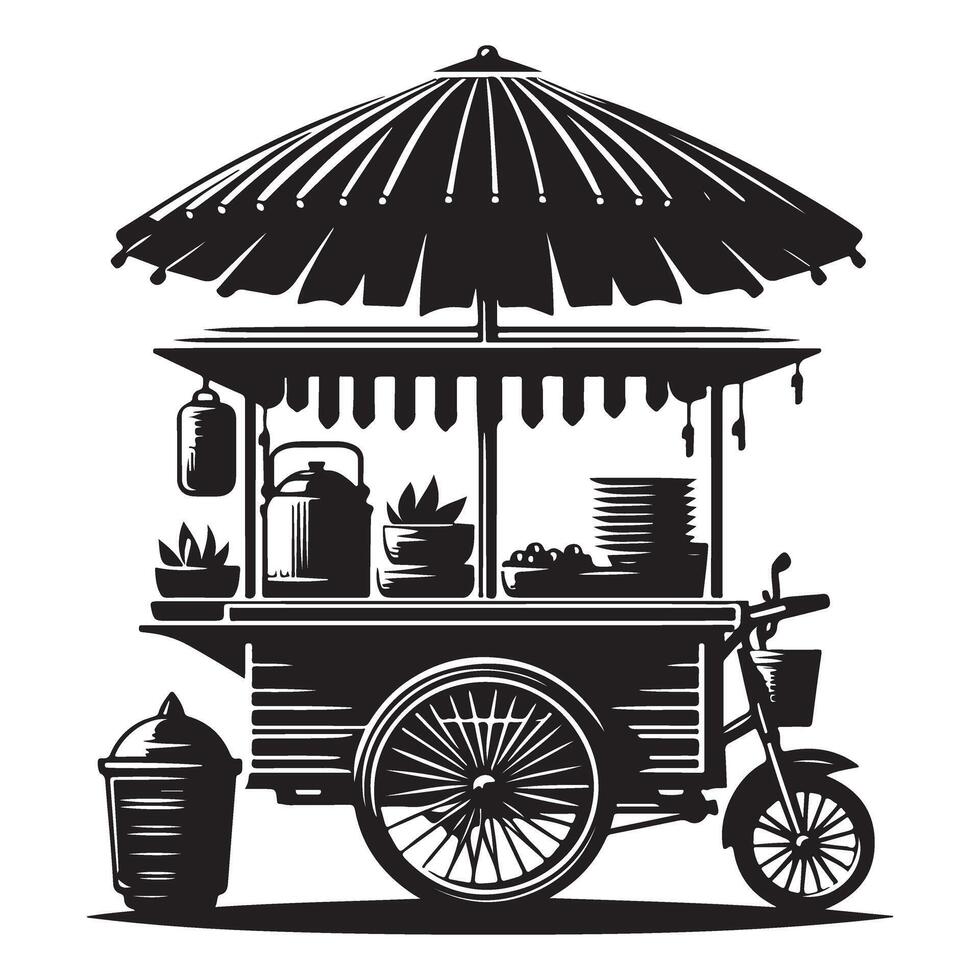 Mobile Food Cart Illustration Great Design for Street Food Business vector