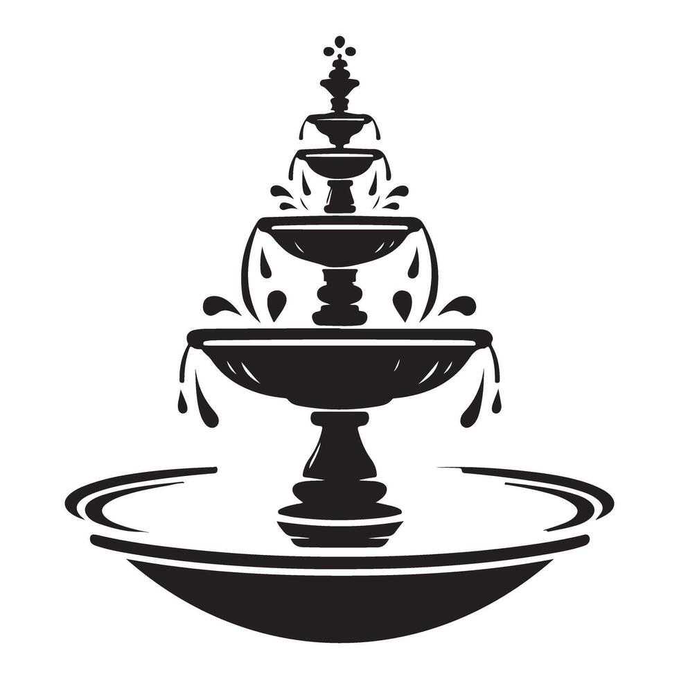 Classic Garden Fountain Design Ideas a Serene Water Feature Illustration vector