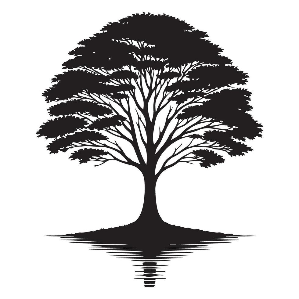 Majestic Tree Silhouette Illustration Downloadable Graphics and Artwork vector