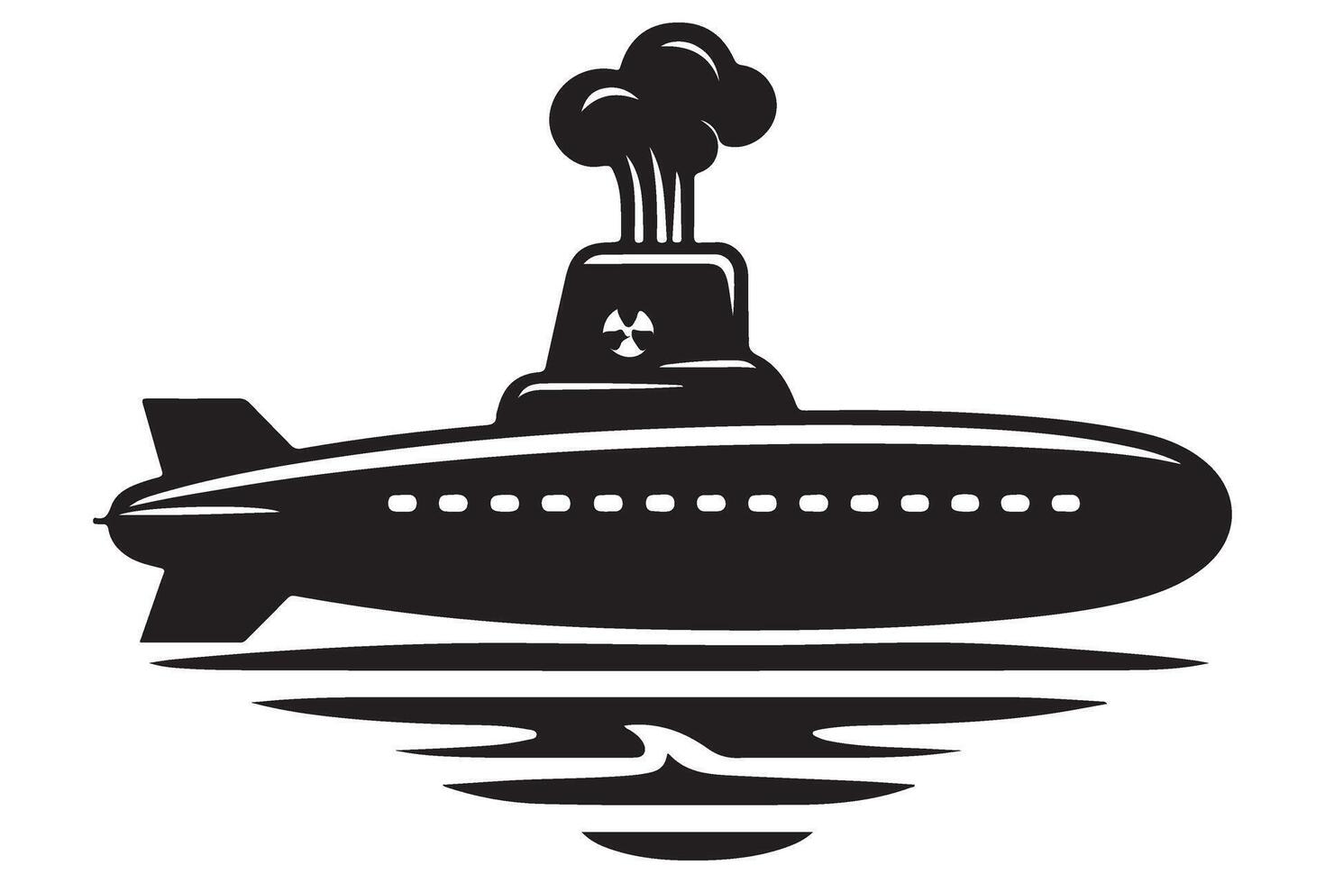 Nuclear Submarine Illustration for Military and Defense Designs vector