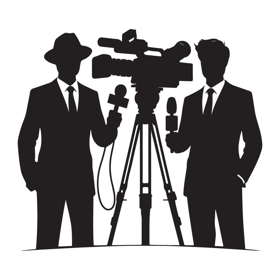 Journalists Reporting Illustration for News and Media Outlets vector