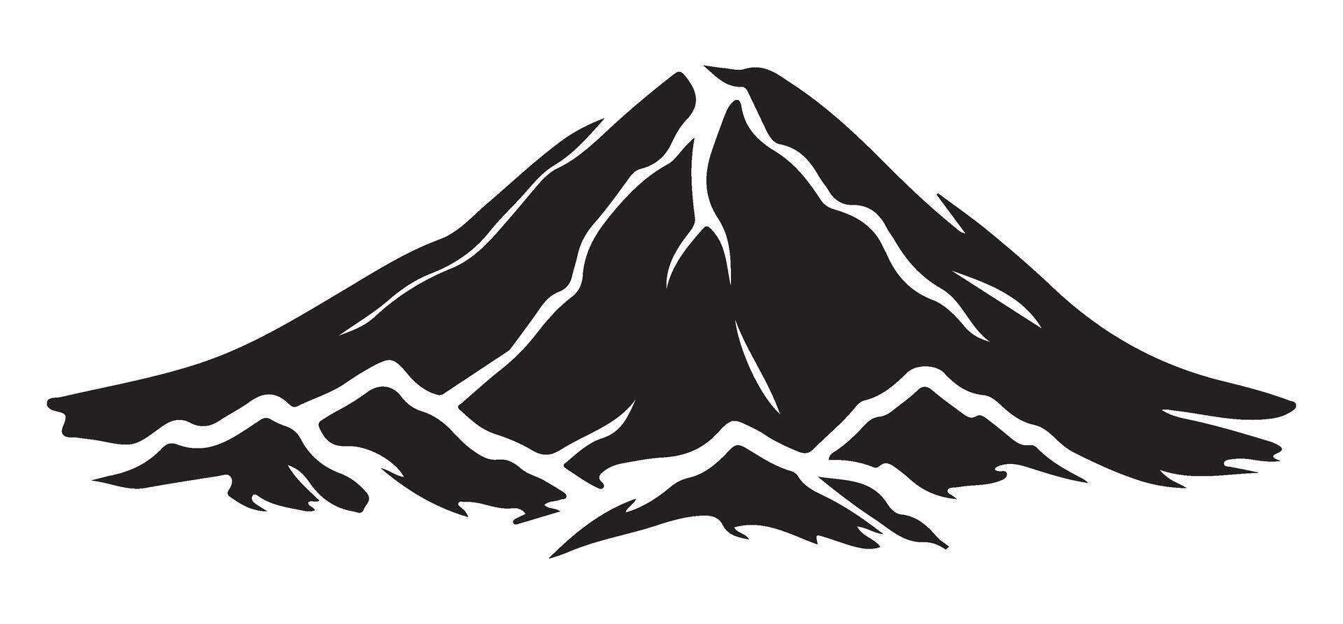 Majestic Mountain Peak with Snow Cap Silhouette an Illustration vector