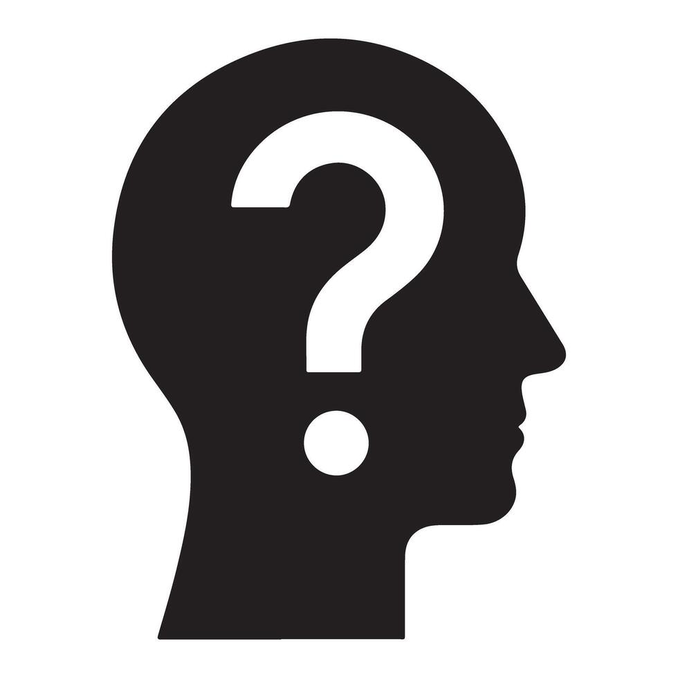 Question Mark Brain Silhouette Illustration Knowledge Answers Information Exploration vector