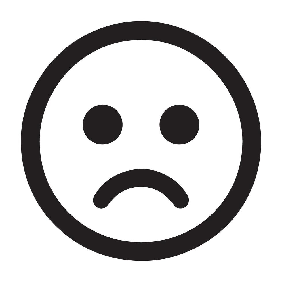Sad face silhouette illustration for emotional graphic designs vector
