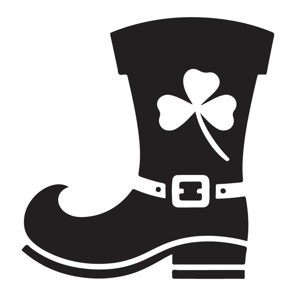 Silhouette of Leprechaun Boot Shamrock Illustration for St. Patrick's Day vector