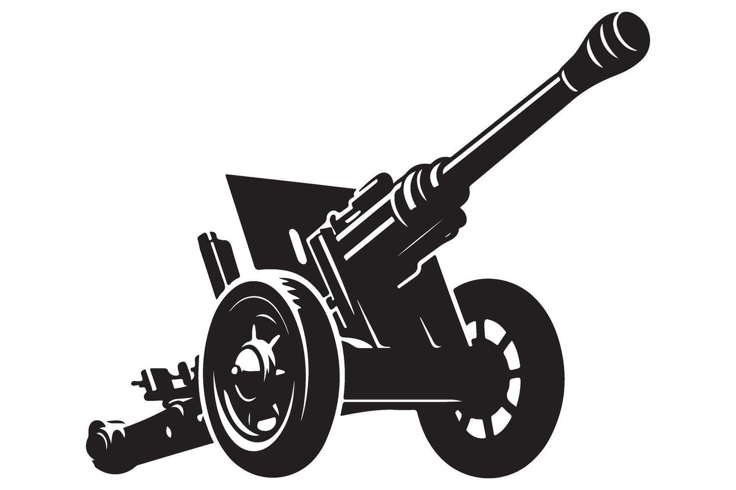 Vintage Cannon Silhouette Illustration a Powerful Artillery Weapon Artwork vector