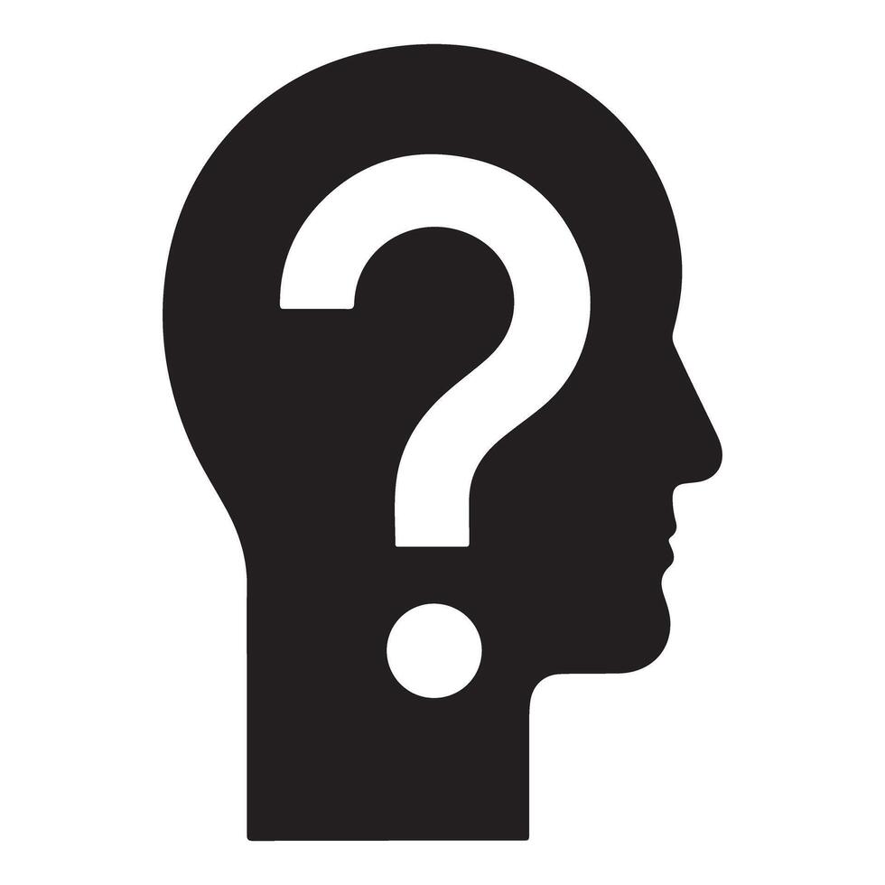 Question Mark Head Silhouette A Symbol of Inquiry and Confusion vector