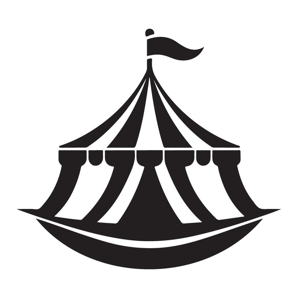 Circus Tent Silhouette Illustration for Event and Entertainment vector