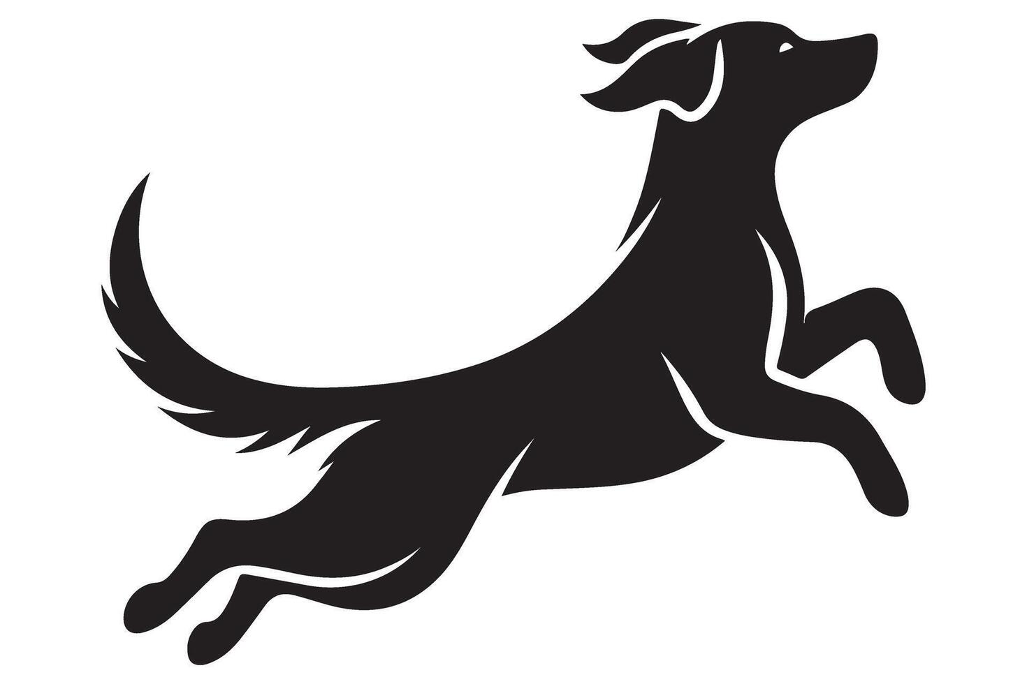 Playful Dog Illustration A Silhouette of Joyful Energy vector